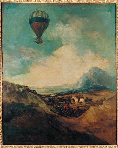 Ballongen, eller Montgolfieres oppstigning (maleri på lerret) av Francisco Jose de Goya y Lucientes
