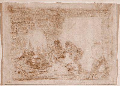 The Disasters of War: En mann vitne til voldtekten av sin kone (Tegning av Francisco de Goya
