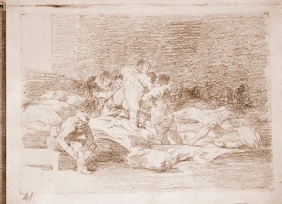 The Disasters of War: Og de også (forberedende tegning av Francisco de Goya