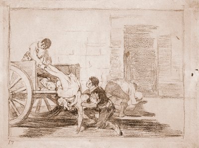The Disasters of War: Billass til kirkegården (forberedende tegning av Francisco de Goya