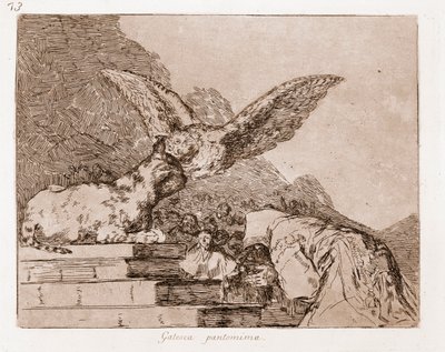 The Disasters of War: Cat Pantomime (radering fra forberedende tegning av Francisco de Goya