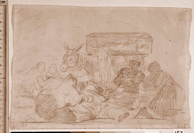 The Disasters of War: Merkelig hengivenhet (forberedende tegning av Francisco de Goya