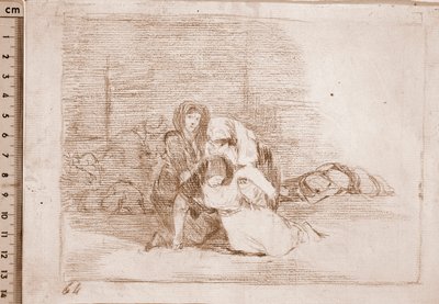 The Disasters of War: De ankommer ikke i tide (forberedende tegning av Francisco de Goya