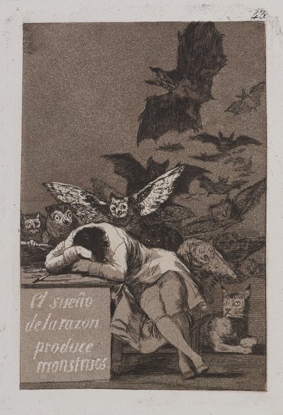 Fornuftens søvn produserer monstre av Francisco de Goya