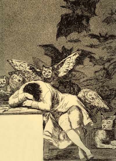 Fornuftens søvn produserer monstre (Caprice 43) av Francisco Jose de Goya y Lucientes