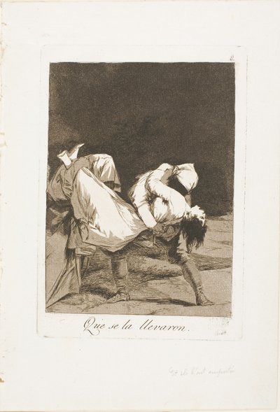 They Carried Her Off!, plate åtte fra Los Caprichos av Francisco Jose de Goya y Lucientes
