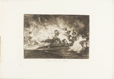 They Escape through the Flames, plate 41 fra The Disasters of War av Francisco Jose de Goya y Lucientes