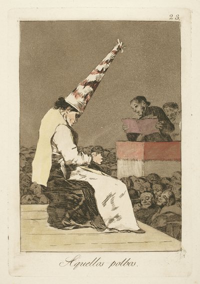 Disse støvflekkene, plate 23 fra "Los Caprichos" av Francisco de Goya