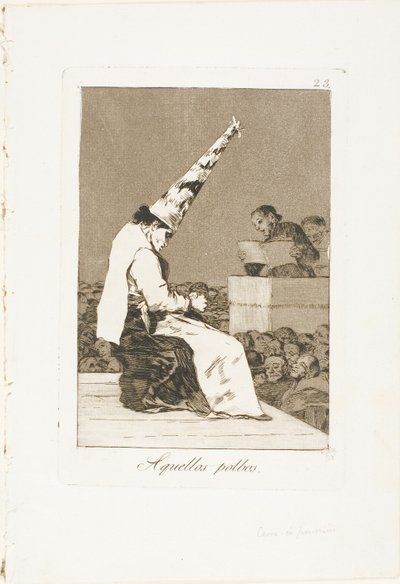 Disse støvflekkene, plate 23 fra Los Caprichos av Francisco Jose de Goya y Lucientes