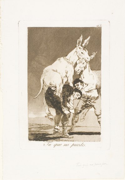 Thou Who Canst Not, plate 42 fra Los Caprichos av Francisco Jose de Goya y Lucientes