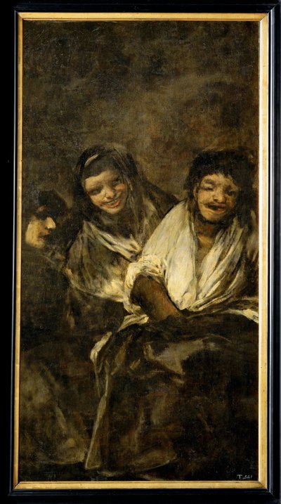 To kvinner og en mann (maleri på lerret) av Francisco Jose de Goya y Lucientes