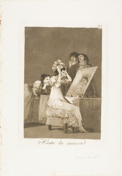 Inntil døden, plate 55 fra Los Caprichos av Francisco Jose de Goya y Lucientes