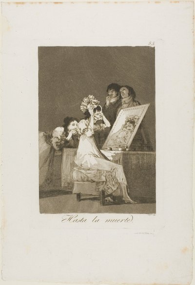 Inntil døden, plate 55 fra Los Caprichos av Francisco Jose de Goya y Lucientes