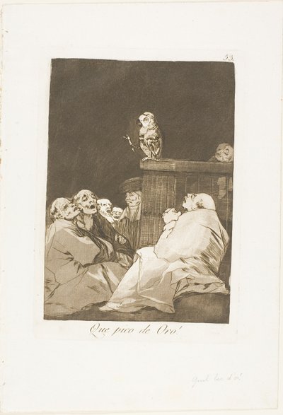 What a Golden Beak!, plate 53 fra Los Caprichos av Francisco Jose de Goya y Lucientes