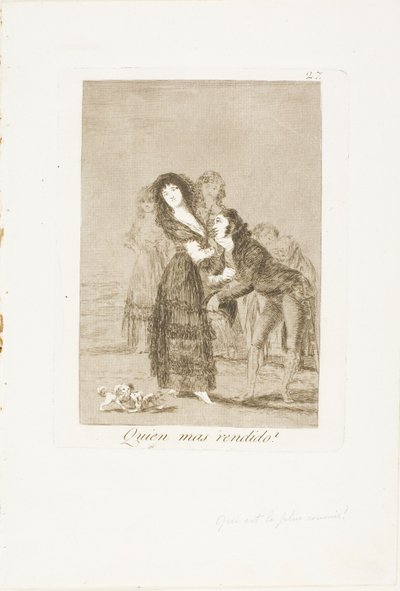 Hvem av dem er mer overvunnet?, plate 27 fra Los Caprichos av Francisco Jose de Goya y Lucientes