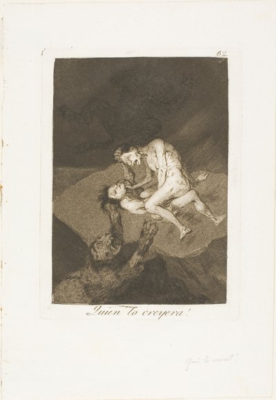 Hvem ville ha trodd det!, plate 62 fra Los Caprichos av Francisco Jose de Goya y Lucientes