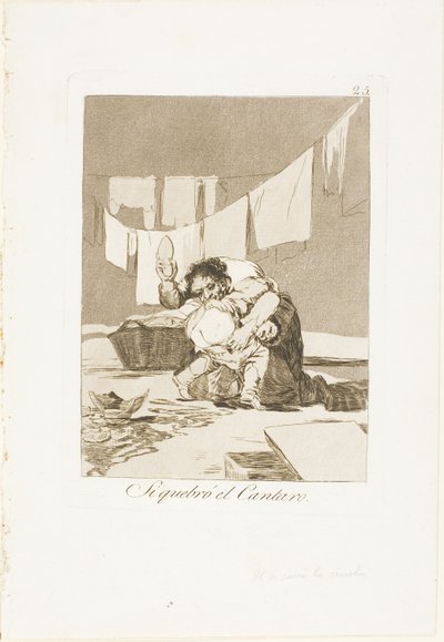 Ja, He Broke the Pot, tallerken 25 fra Los Caprichos av Francisco Jose de Goya y Lucientes