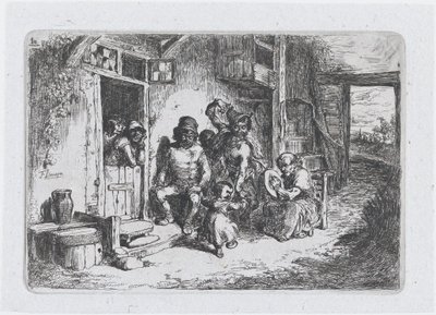 Plate 10: to figurer som danser, en annen sittende og spiller tromme, fra tollserien ..., 1850. av Francisco Lameyer Berenguer