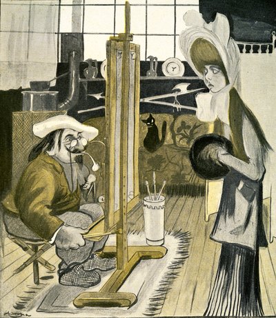 En ung engelsk kvinne poserer for en fransk kunstner, 1903 av Francisco Sancha y Lengo