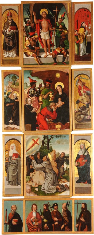 Altertavle av de hellige Anne og erkeengelen Michael Høyre panel av Francisco de Comontes
