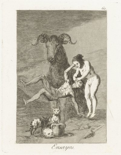 Beproevingen Ensayos (tittel på objekt) Los Caprichos (serietittel) av Francisco de Goya