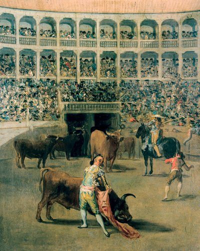 Tyrefekting med kappe eller kappens slag. Maleri på metall av Francisco de Goya y Lucientes (1746-1828). 1793. av Francisco de Goya