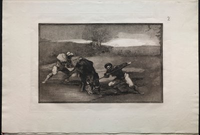 Tyrekamp: En annen måte å jakte på til fots, 1876. av Francisco de Goya
