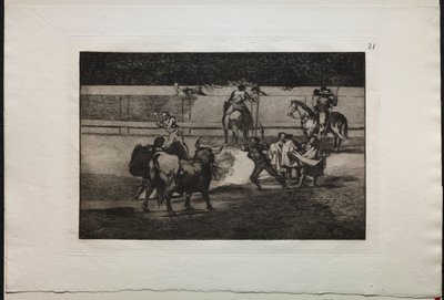 Tyrekamp: Banderillas med fyrverkeri av Francisco de Goya