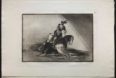 Tyrefekting: Charles V som spyd en okse av Francisco de Goya