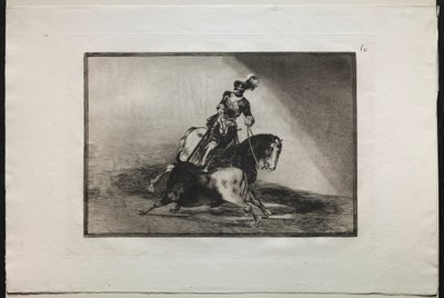 Tyrefekting: Charles V spydte en okse, 1876. av Francisco de Goya