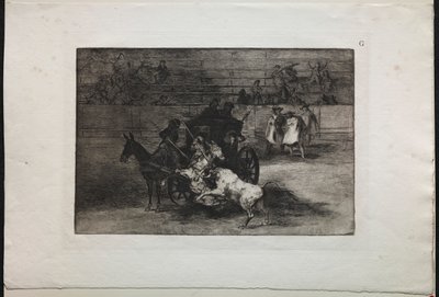 Tyrekamp: Slåss i en vogn trukket til to muldyr av Francisco de Goya