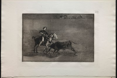 Tyrekamp: Manly Courage of the Celebrated Pajuelera in the Ring at Saragosa, 1876. av Francisco de Goya