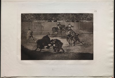Tyrefekting: Pepe Illo Making the Pass of the Recorte, 1876. av Francisco de Goya