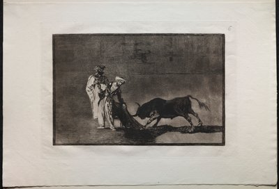 Bullfights: The Moors Make a Different Play in the Ring Calling the Bull with the Burnous av Francisco de Goya
