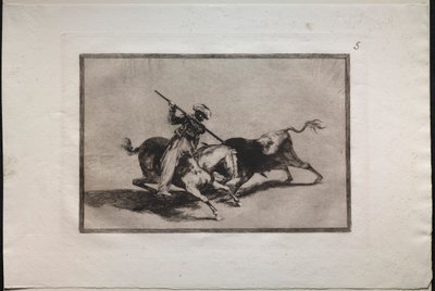 Bullfights: The Spirited Moor Gazul er den første som kjemper i henhold til reglene av Francisco de Goya