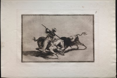 Tyrekamp: The Spirited Moor Gazul er den første som kjemper i henhold til reglene, 1876. av Francisco de Goya