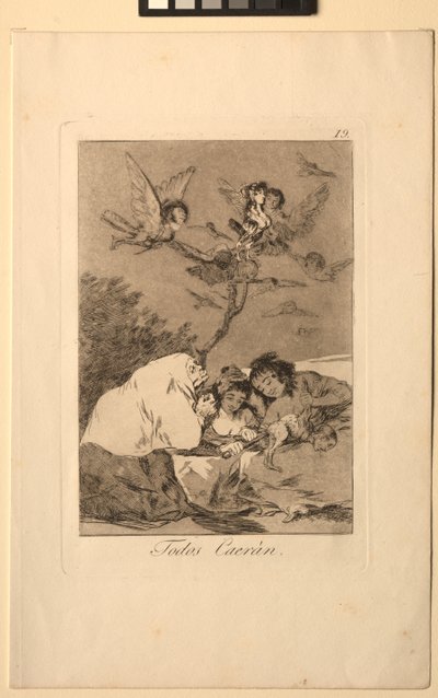 Caprichos: All Will Fall. av Francisco de Goya