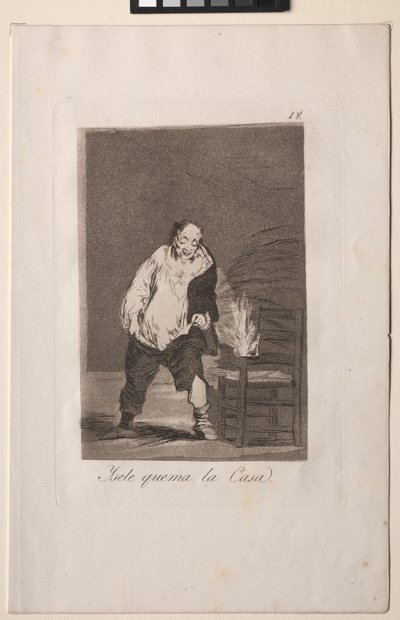 Caprichos: Og huset hans står i brann. av Francisco de Goya