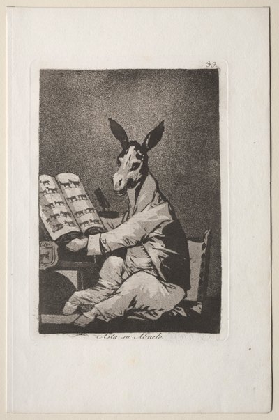 Caprichos: Og det var hans bestefar også.. av Francisco de Goya