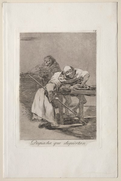 Caprichos: Vær rask, de våkner. av Francisco de Goya