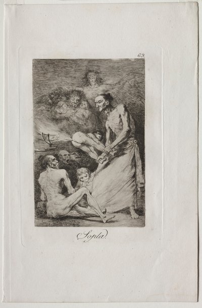 Caprichos: Blås!. av Francisco de Goya