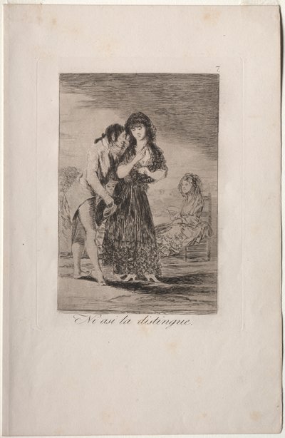 Caprichos: Selv dermed kan han ikke få henne ut av Francisco de Goya