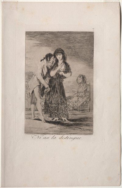Caprichos: Selv dermed kan han ikke få henne ut. av Francisco de Goya