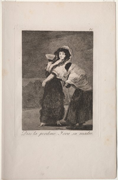 Caprichos: For himmelens skyld: og det var hennes mor.. av Francisco de Goya