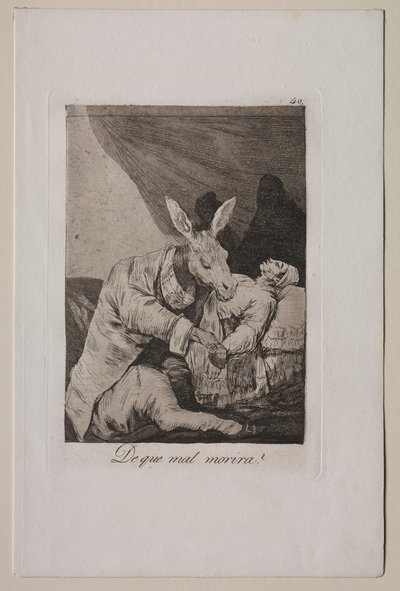 Caprichos: Of What Ill Will He Die, ca. 1798. av Francisco de Goya