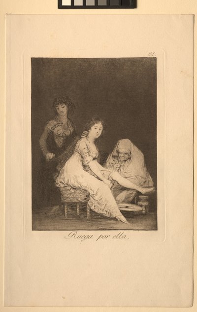 Caprichos: Hun ber for henne. av Francisco de Goya