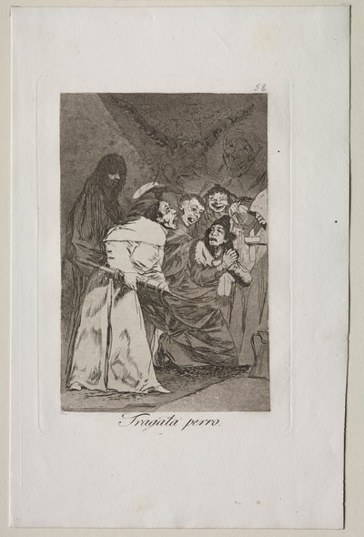 Caprichos: Svelg det, hund! av Francisco de Goya