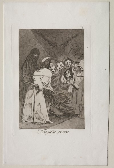 Caprichos: Svelg det, hund!. av Francisco de Goya