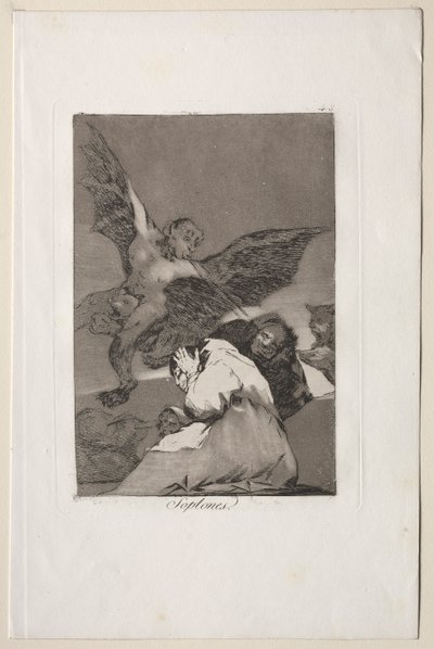 Caprichos: Tale-Bearers-Blasts of Wind. av Francisco de Goya