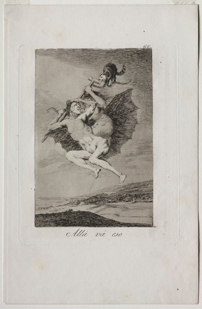 Caprichos: There It Goes.. av Francisco de Goya
